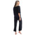 Women's Softies Dream V-Neck Capri Loungewear Set Black Back