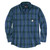 Men's Carhartt Chambray Plaid Shirt in Dark Blue Main