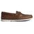 Men's Sperry Topsider 2-Eye Cross Lace Boat Shoe Dark Tan Side