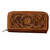 Myra Bags Romona Ridge Hand Tooled Wallet Chocolate Main
