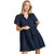 Women's Umgee Split Neck Tiered Mini Dress Navy Main Women's Umgee Split Neck Tiered Mini Dress Navy Main