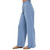 Women's Risen Soft Knit Wide Leg Lounge Pants Blue Side