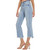 Women's Risen High Rise Crop Flare Frayed Hem Jeans - Light Wash Side