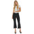 Women's Hidden Happi High Waist Crop Flare Step Hem Jeans - Black Model