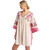 Women's Easel Embroidered Poly Linen Woven Dress Ivory Pink Main