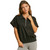 Women's Umgee Half Zip Dolman Short Sleeve Pullover Black Main