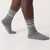 Men's Wide Open Vintage Stripe Cushioned Crew Socks Light Gray Side