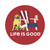 Life Is Good American Beer 4" Circle Sticker Faded Red Main