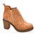 Women's Corkys Bite Me Stacked Heel Ankle Boot Camel Faux Suede Main