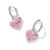 Kendra Scott Ari Heart Silver Enamel Frame Huggie Earrings - Pink Iridescent Glitter Glass Main