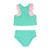 Girls' RuffleButts Racerback Flutter Tankini - Neon Flamingo Stripe Back