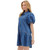 Women's Entro Denim Bubble Sleeve Mini Dress Denim Blue Side