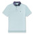 Men's Southern Marsh Bermuda Performance Polo - Hampton Stripe Antigua Blue And White Front Flat