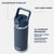 YETI Rambler 18 Oz Water Bottle Colored Matched Straw Cap Details