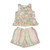 Infant/Toddler Girls' Yo Baby Floral Stripe Short Set Green and Pink Back