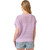 Women's Mystree Crochet Weave Slouchy Short Sleeve Pullover Top Lavender Back