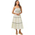 Women's Mystree Embroidered Contrast Binding Midi Dress - Ivory Front