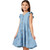 Girls Hayden Ruffle Button Down Tiered Dress - Light Denim Front