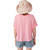 Girls' Hayden Raw Edge Triblend Knit Dolman Short Sleeve T-Shirt Pink Back
