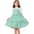 Girls Hayden Ruffle Trim Poplin Stripe Spaghetti Strap Dress - Green Front