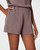 Women's Spanx AirEssentials Half Zip Romper Smoke Short Detail