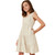 Girls' Hayden Heathered Linen-Look Smocked Back Tank Dress - Oatmeal Side