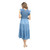 Women's Blu Pepper Smocked Ruffle Sleeve Midi Dress - Chambray Back