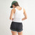 Women's Mono B Classic Seamless Ribbed Tank Top White Back