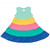 Girls' Globaltex Kids Color Block 5 Tier Dress Rainbow Main