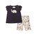 Infant/Toddler Girls' Globaltex Kids Elephant Applique Top With Ruffle Short Set Charcoal Main