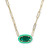 Kendra Scott Elisa Enamel Frame Gold Paperclip Necklace - Emerald Illusion Detail