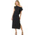 Women's Mystree Sleeveless Midi Sweater Dress Black Front