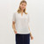 Women's Entro Split Neckline Short Sleeve Top Off White Front