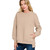 Women's Zenana Fleece Boyfriend Sweatshirt Ash Mocha Tan  Side Women's Zenana Fleece Boyfriend Sweatshirt Ash Mocha Tan  Side
