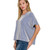 Women's Zenana Ribbed Oversized Short Sleeve Top Light Navy side