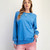 Women's Easel Washed Terry Sweatshirt Day Blue Front