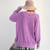 Women's Easel Mineral Washed Terry Oversized Sweatshirt Orchid Purple Back