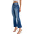 Women's Cello High Rise Crop Flare Denim Jeans - Dark Blue Side