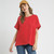 Women's Umgee Oversized Washed Terry Top Rose Clay Red Front