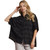 Women's Umgee Jacquard Heart Collared Top - Black Front