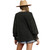 Women's Umgee Mineral Wash Oversized Sweatshirt Ash Black Back