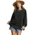 Women's Umgee Mineral Wash Oversized Sweatshirt Ash Black Front