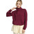 Women's Umgee LuxeKnit Half-Zip Pullover Burgundy Red Front
