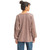 Women's Double Zero Oversized Long Sleeve Top With Slit Chestnut Back