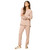 Women's Softies Dreamtech Crew Tunic And Flood Pants Set Coco Brown Front