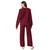 Women's Softies Marshmallow Waffle V-Neck And Pants Lounge Set Cherry Cola Red Back