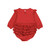 Infant Girls' RuffleButts Long Sleeve Knit Bubble Romper - Red Back
