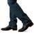 Men's Ariat M7 Rocker Stretch Straight Leg Jeans - Silverton Dark Blue Leg Detail