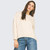 Women's Pinch Solid Knit Sweatshirt Oatmeal Front