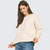 Women's Pinch Solid Knit Sweatshirt Oatmeal Side